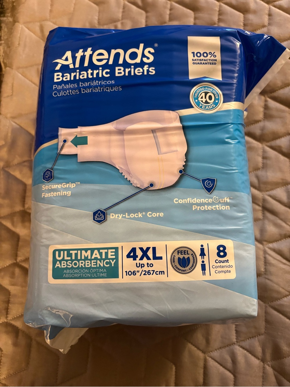 Two packages of Bariatric Briefs 4XL - (8 Count)